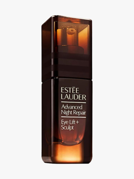 Estée Lauder Advanced Night Repair Eye Lift + Sculpt Eye Cream in branded component on a light gray background